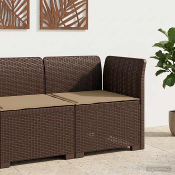ARDEBO.de - 1-Sitzer Garten-Sofa mit Kissen Rattan-Look PP Braun