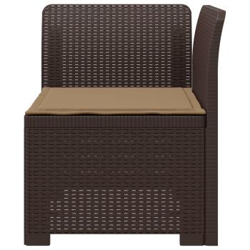 1-Sitzer Garten-Sofa mit Kissen Rattan-Look PP Braun