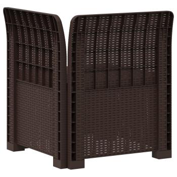 1-Sitzer Garten-Sofa mit Kissen Rattan-Look PP Braun