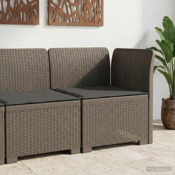 ARDEBO.de - 1-Sitzer Garten-Sofa mit Kissen Rattan-Look PP Hellgrau