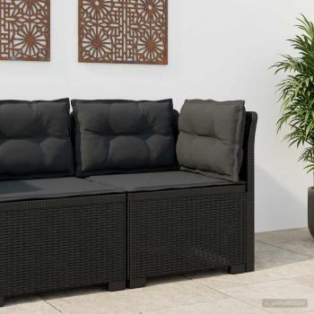 ARDEBO.de - 1-Sitzer Garten-Sofa mit Kissen Rattan-Look PP Anthrazit