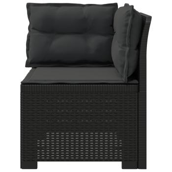 1-Sitzer Garten-Sofa mit Kissen Rattan-Look PP Anthrazit