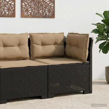 ARDEBO.de - 1-Sitzer Garten-Sofa mit Kissen Rattan-Look PP Anthrazit