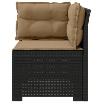 1-Sitzer Garten-Sofa mit Kissen Rattan-Look PP Anthrazit