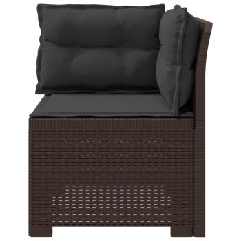 1-Sitzer Garten-Sofa mit Kissen Rattan-Look PP Braun