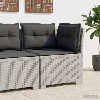 ARDEBO.de - 1-Sitzer Garten-Sofa mit Kissen Rattan-Look PP Weiß