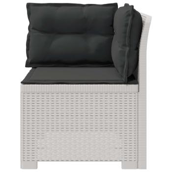 1-Sitzer Garten-Sofa mit Kissen Rattan-Look PP Weiß