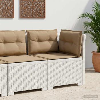 ARDEBO.de - 1-Sitzer Garten-Sofa mit Kissen Rattan-Look PP Weiß