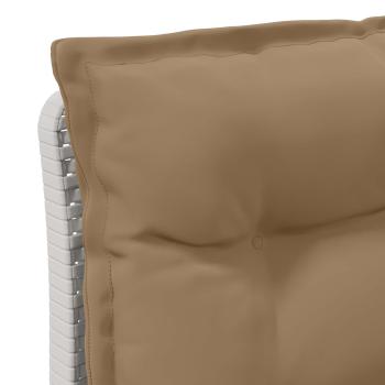 1-Sitzer Garten-Sofa mit Kissen Rattan-Look PP Weiß