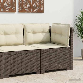 ARDEBO.de - 1-Sitzer Garten-Sofa mit Kissen Rattan-Look PP Hellgrau