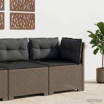 ARDEBO.de - 1-Sitzer Garten-Sofa mit Kissen Rattan-Look PP Hellgrau