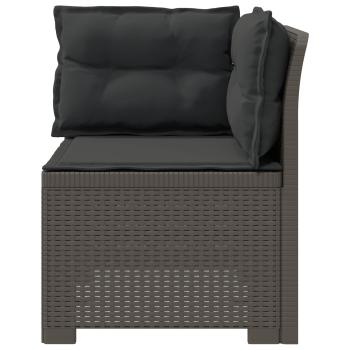 1-Sitzer Garten-Sofa mit Kissen Rattan-Look PP Hellgrau