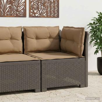 ARDEBO.de - 1-Sitzer Garten-Sofa mit Kissen Rattan-Look PP Hellgrau