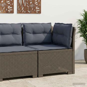 ARDEBO.de - 1-Sitzer Garten-Sofa mit Kissen Rattan-Look PP Hellgrau