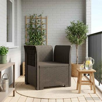 ARDEBO.de - 1-Sitzer Sessel Rattan-Look PP Hellgrau