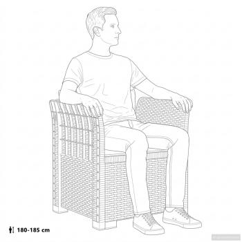 1-Sitzer Sessel mit Kissen Rattan-Look PP Anthrazit