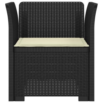1-Sitzer Sessel mit Kissen Rattan-Look PP Anthrazit