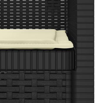 1-Sitzer Sessel mit Kissen Rattan-Look PP Anthrazit