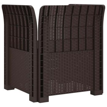 1-Sitzer Sessel mit Kissen Rattan-Look PP Braun