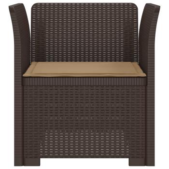 1-Sitzer Sessel mit Kissen Rattan-Look PP Braun