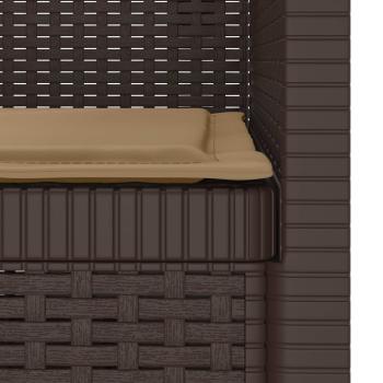 1-Sitzer Sessel mit Kissen Rattan-Look PP Braun