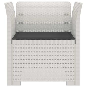 1-Sitzer Sessel mit Kissen Rattan-Look PP Weiß