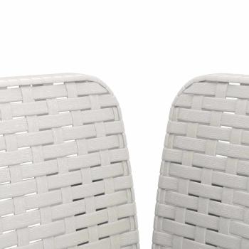 1-Sitzer Sessel mit Kissen Rattan-Look PP Weiß