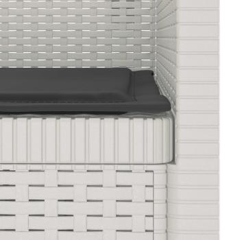 1-Sitzer Sessel mit Kissen Rattan-Look PP Weiß