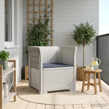 ARDEBO.de - 1-Sitzer Sessel mit Kissen Rattan-Look PP Weiß