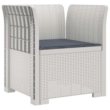 1-Sitzer Sessel mit Kissen Rattan-Look PP Weiß