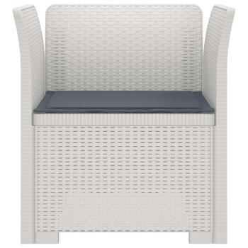 1-Sitzer Sessel mit Kissen Rattan-Look PP Weiß