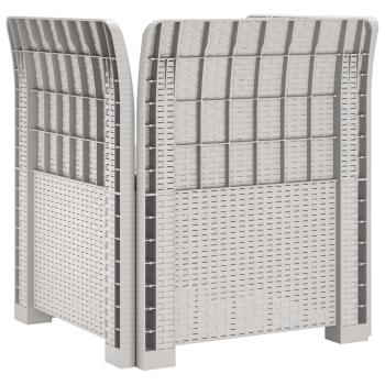 1-Sitzer Sessel mit Kissen Rattan-Look PP Weiß