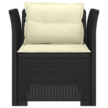 1-Sitzer Sessel mit Kissen Rattan-Look PP Anthrazit