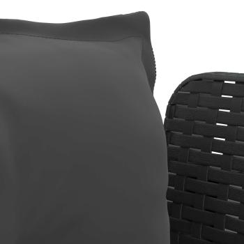 1-Sitzer Sessel mit Kissen Rattan-Look PP Anthrazit