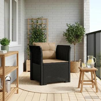 ARDEBO.de - 1-Sitzer Sessel mit Kissen Rattan-Look PP Anthrazit