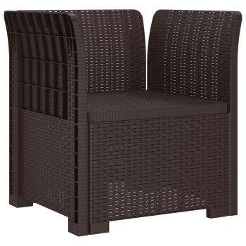 1-Sitzer Sessel mit Kissen Rattan-Look PP Braun