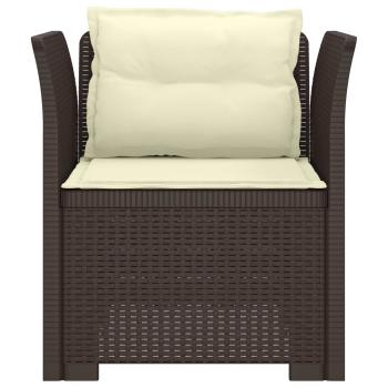 1-Sitzer Sessel mit Kissen Rattan-Look PP Braun