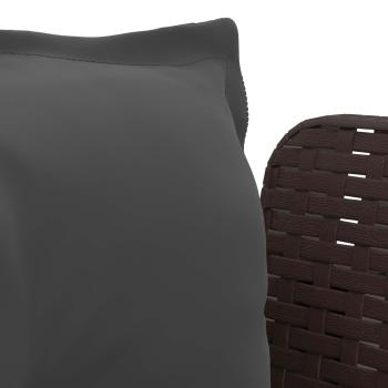 1-Sitzer Sessel mit Kissen Rattan-Look PP Braun