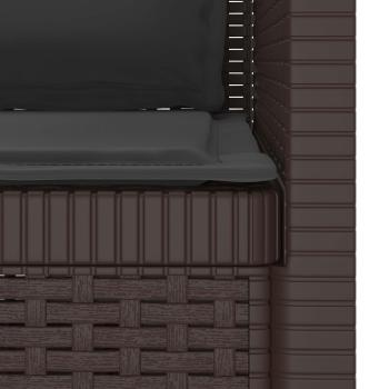 1-Sitzer Sessel mit Kissen Rattan-Look PP Braun