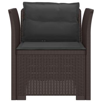 1-Sitzer Sessel mit Kissen Rattan-Look PP Braun