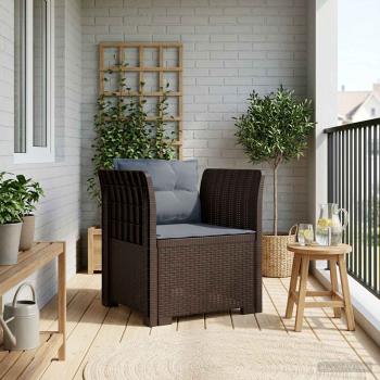 ARDEBO.de - 1-Sitzer Sessel mit Kissen Rattan-Look PP Braun