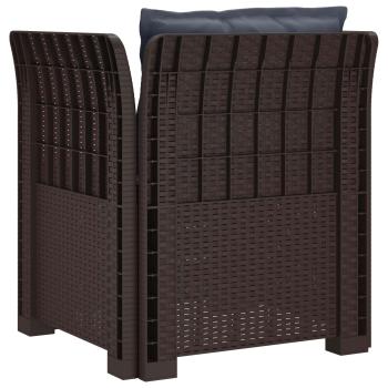 1-Sitzer Sessel mit Kissen Rattan-Look PP Braun