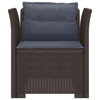 1-Sitzer Sessel mit Kissen Rattan-Look PP Braun