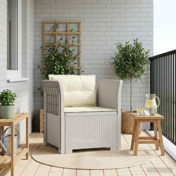 ARDEBO.de - 1-Sitzer Sessel mit Kissen Rattan-Look PP Weiß