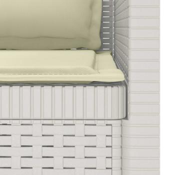1-Sitzer Sessel mit Kissen Rattan-Look PP Weiß