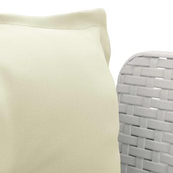 1-Sitzer Sessel mit Kissen Rattan-Look PP Weiß