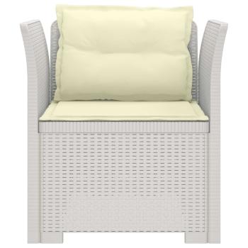 1-Sitzer Sessel mit Kissen Rattan-Look PP Weiß