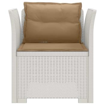 1-Sitzer Sessel mit Kissen Rattan-Look PP Weiß
