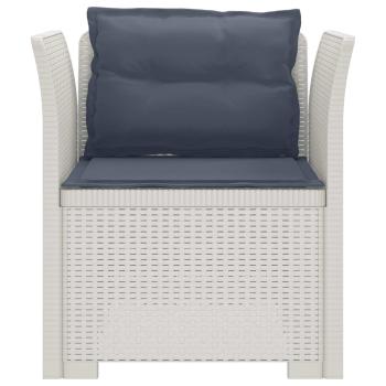 1-Sitzer Sessel mit Kissen Rattan-Look PP Weiß