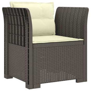 1-Sitzer Sessel mit Kissen Rattan-Look PP Hellgrau